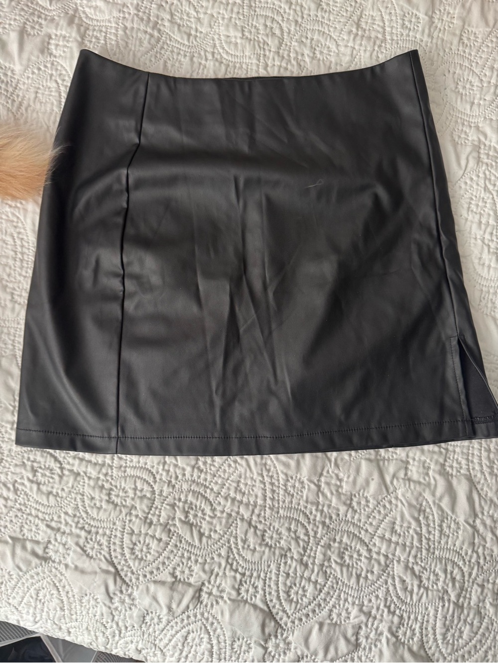 SHEIN Black Faux Leather Mini Skirt